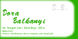 dora balkanyi business card